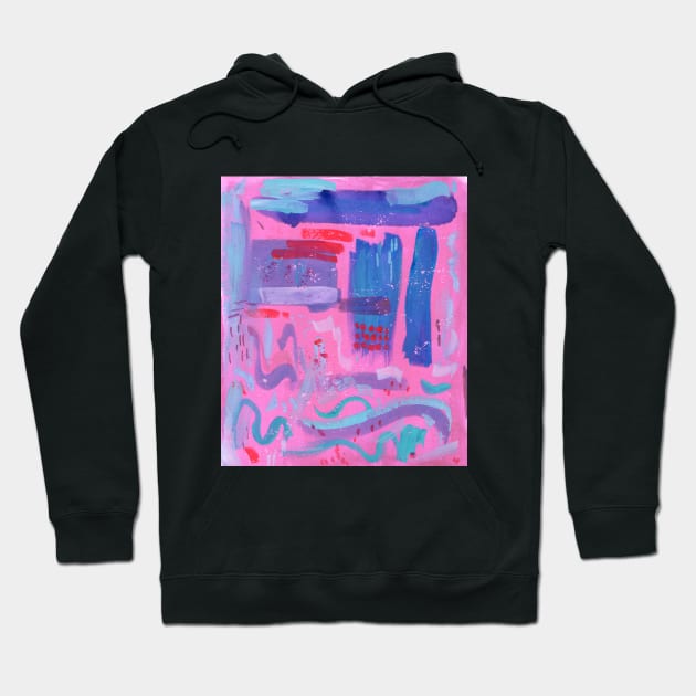 Pretty Pink Abstract Hoodie by Colzo Art